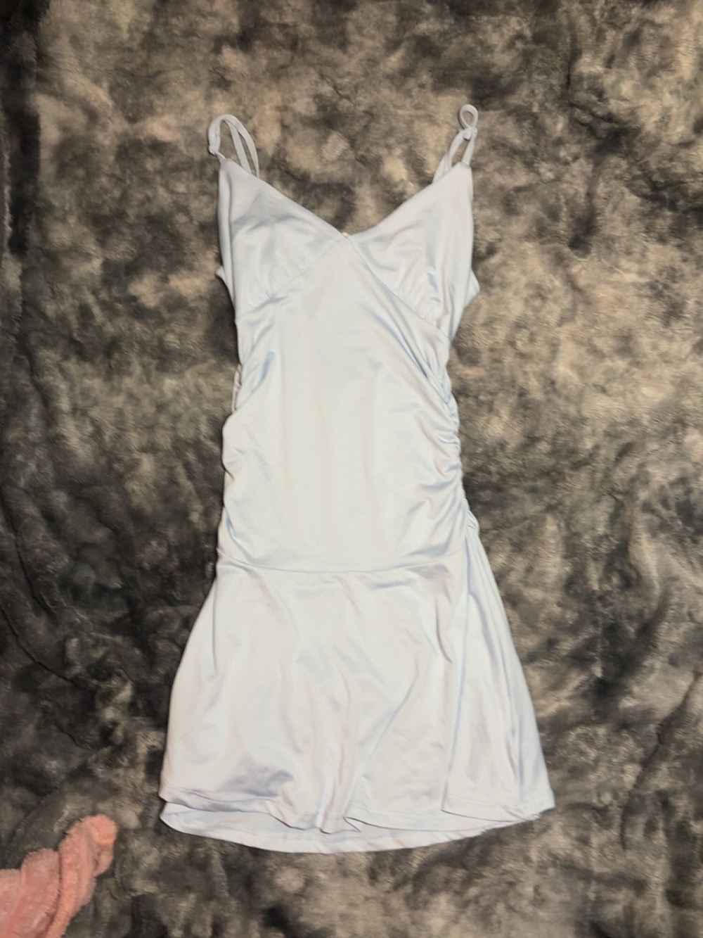 Light Blue Mini Slip Dress with Adjustable Straps